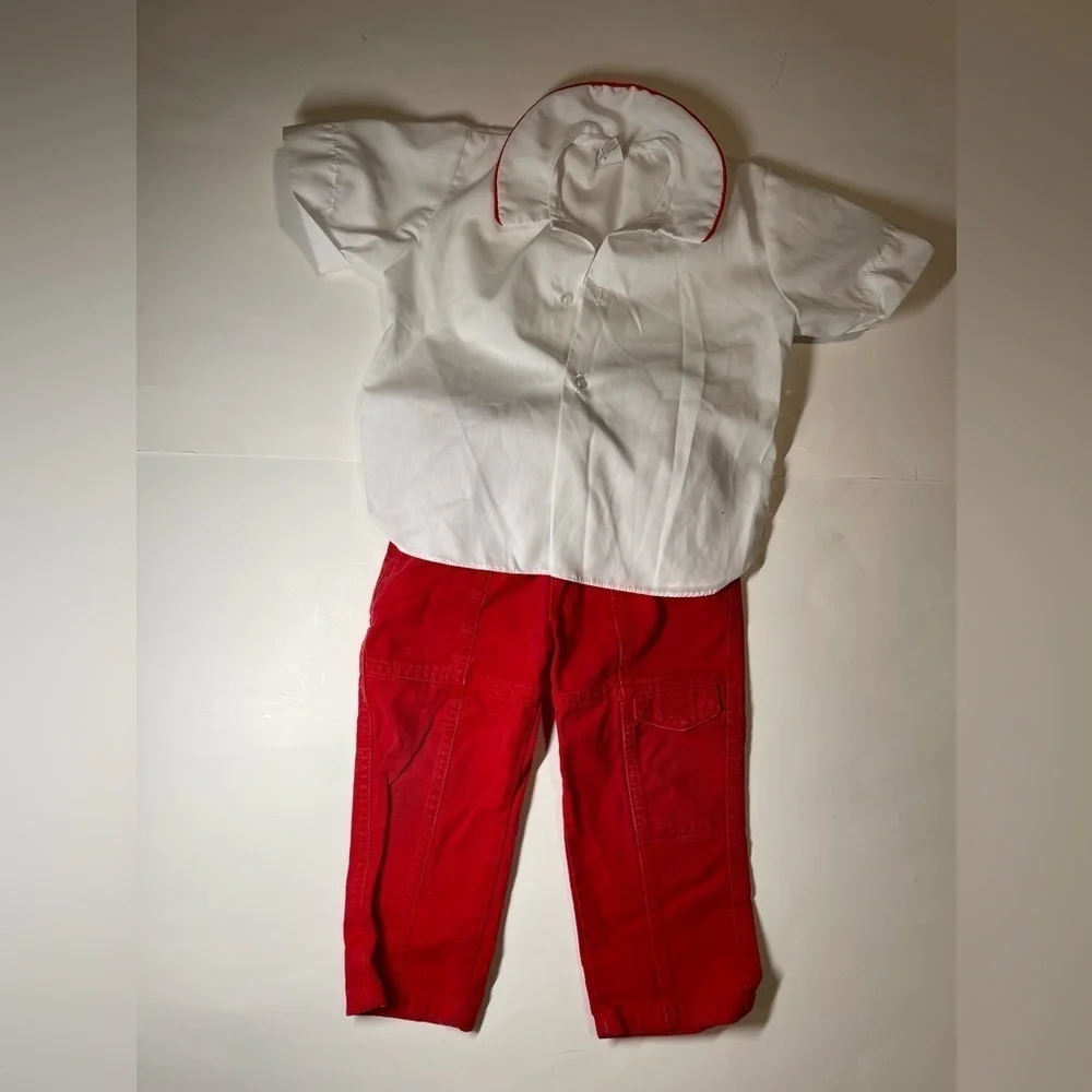Adorable 3T vintage outfit shirt and red jeans